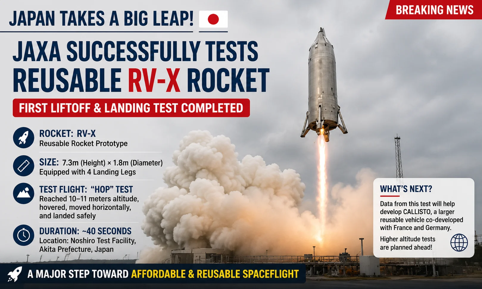 Japan Successfully Tests Reusable RV-X Rocket